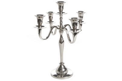 Kandelaar voor 5 Kaarsen &nbsp;<br />34 cm · nikkel