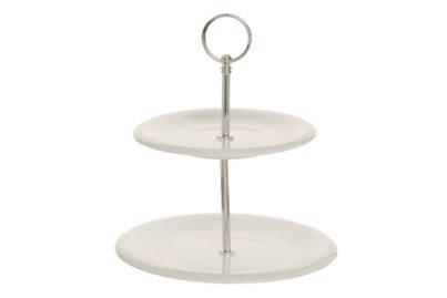 Etagère 2 Niveaus Wit &nbsp;<br />&Oslash; 17-21 x 24 cm