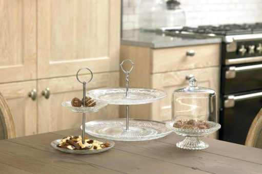 Retro Etagère Glas 3 Niveaus  <br />Ø 18-25-29 x 34 cm - Afbeelding 2