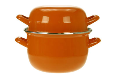 Horeca Mosselpan Oranje 2,8L &nbsp;<br />&Oslash; 18 cm · voor 1,2 kg mosselen