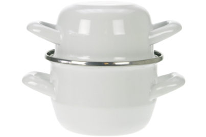 Mosselpan Wit 0,9L &nbsp;<br />&Oslash; 12 cm · voor 0,5 kg mosselen
