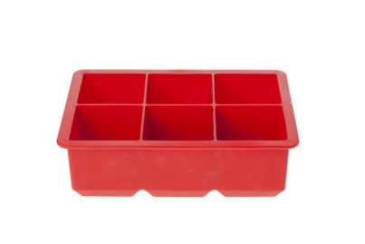 Siliconen IJsblokjesvorm Rood &nbsp;<br />voor 6 ijsblokjes