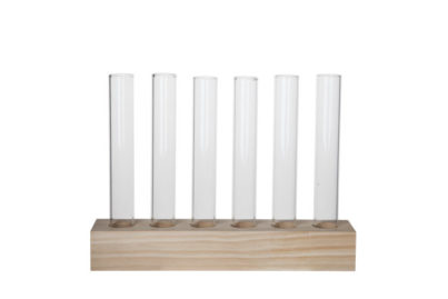 Houten Plank met 6 Glaasjes &nbsp;<br />&Oslash; 2,5 x 14 cm