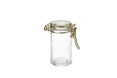 Weckpot met Clip &nbsp;<br />&Oslash; 4,5 x 8,3 cm · goudkleur clip