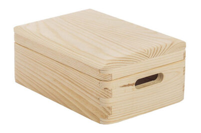 Houten Opbergkist met Deksel &nbsp;<br />20 x 15 x 9 cm · grenenhout