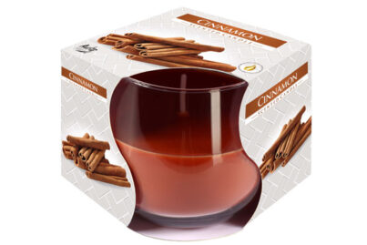 Geurkaars Glas Cinnamon-Bruin &nbsp;<br />&Oslash; 8 x 7 cm · ± 24 branduren