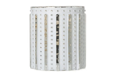 Theelichthouder Antiek Wit &nbsp;<br />&Oslash; 8 x 9 cm