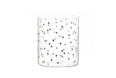 Theelichthouder Glas Dot Goud &nbsp;<br />&Oslash; 9 x 10 cm