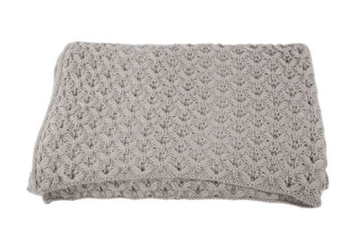 Plaid Gebreid Grijs &nbsp;<br />127 x 152 cm