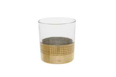 Theelichthouder Glas Goud &nbsp;<br />&Oslash; 7,5 x 8 cm