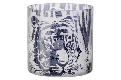 Theelichthouder Tiger Zwart-Wit &nbsp;<br />&Oslash; 15 x 15 cm