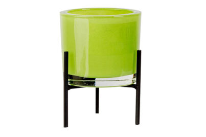 Theelichthouder Foot Glaze Groen &nbsp;<br />&Oslash; 10 x 12,5 cm