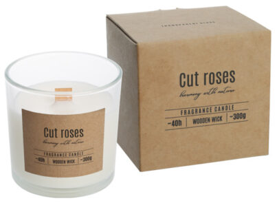 Geurkaars Nature in Glas&nbsp;<br />&Oslash; 10 x 10 cm · helder&nbsp;<br />cut roses geur · ± 40 uur