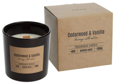Geurkaars Zwart Glas &nbsp;<br />&Oslash; 10 x 10 cm · ± 40 branduren