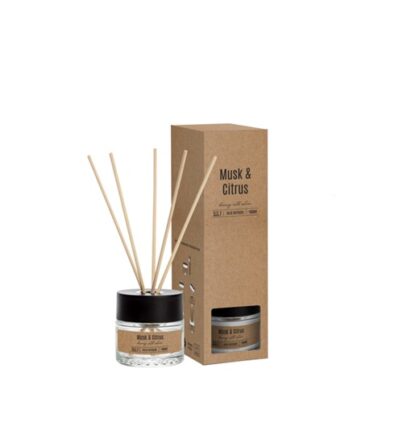 Kraft Geurstokjes 50ml &nbsp;<br />&Oslash; 6,3 x 21 cm · musk en citrus