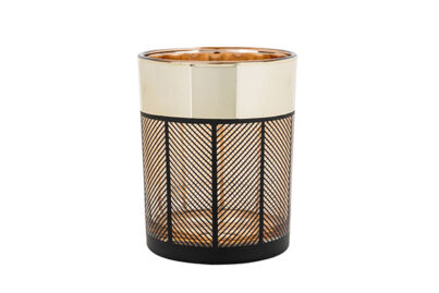Theelichthouder Goud Zwart &nbsp;<br />&Oslash; 10 x 13 cm