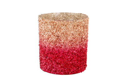 Theelichthouder Glitter Degrade &nbsp;<br />rood · &Oslash; 8 x 9 cm