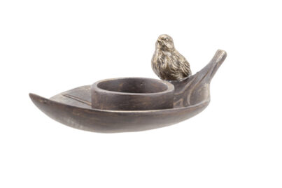 Theelichthouder Leaf Bird Bruin &nbsp;<br />16 x 9,5 x 5 cm