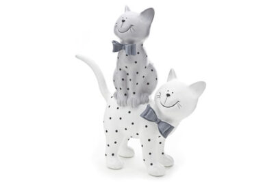 Beeldje Kat Zittend Op Kat &nbsp;<br />27,5 x 12 x 32 cm · aardewerk