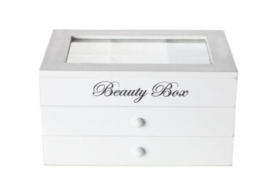 Sieradendoos Beauty Wit &nbsp;<br />22 x 16 x 12 cm · hout