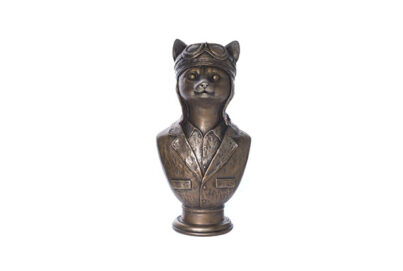 Buste Dog Pilot Hat &nbsp;<br />15,2 x 11,2 x 29,8 cm · polyresin