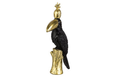 Object Toekan met Ananas&nbsp;<br />6 x 4,5 x 16,5 cm · polyresin
