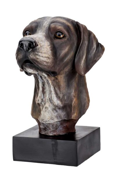 Beeld Hond Op Voet Bruin &nbsp;<br />24,5 x 21,5 x 32 cm · polyresin