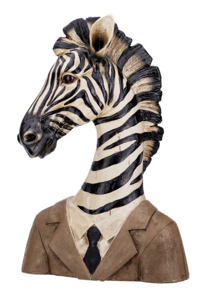 Zebra Buste Bruin &nbsp;<br />18 x 27 x 39 cm · polyresin