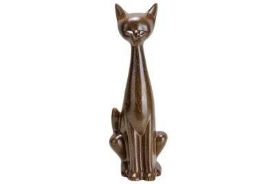 Kat Glanzend Bruin &nbsp;<br />18 x 14,5 x 43 cm · aardewerk