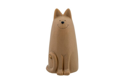 Beeldje Kat Zittend Mat Camel&nbsp;<br />11,4 x 10,6 x 19,9 cm · keramiek