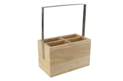 Bestekhouder Rubberhout &nbsp;<br />18,4 x 10 x 24,6 cm