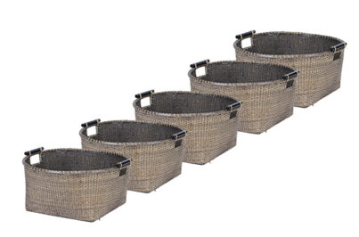 Rieten Opbergmanden Set 5-Delig &nbsp;<br />5 verschillende maten