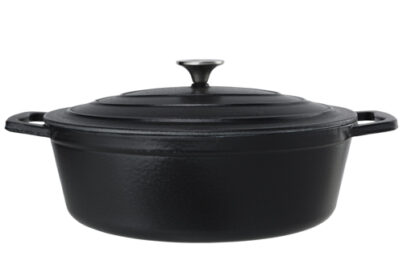 Castard Braadpan Matzwart &nbsp;<br />33 x 25 x 11 cm · gietijzer