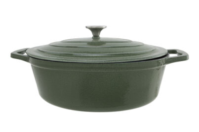 Castard Braadpan Glansgroen &nbsp;<br />33 x 25 x 11 cm · gietijzer