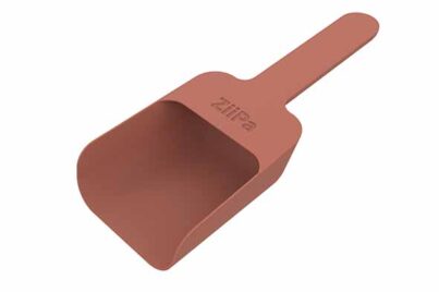 Melfa Pelletsschep 17,5 x 7,5 x 3,5 cm&nbsp;<br />terracotta bruin