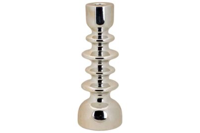 Kandelaar Stacked Zilver&nbsp;<br />&Oslash; 9,5 x 25,5 cm ·  keramiek