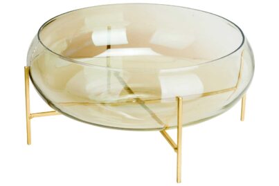 Schaal On Metal Foot Champagne&nbsp;<br />&Oslash; 41 x 22 ,5 cm · glas