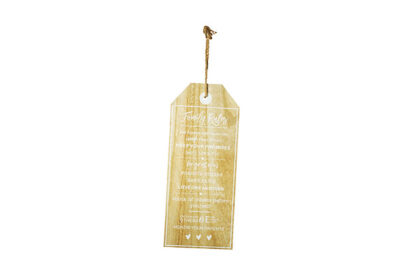 Hanger Familie Regels Label&nbsp;<br />17 x 2 x 40 cm · hout