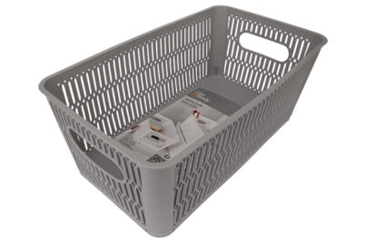 Hozon Opbergmand Grijs 3,8L&nbsp;<br />16,5 x 29 x 11,5 cm · stapelbaar
