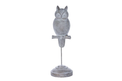Uil op Voet Grijs&nbsp;<br />13,5 x 13,5 x 41 cm · polyresin