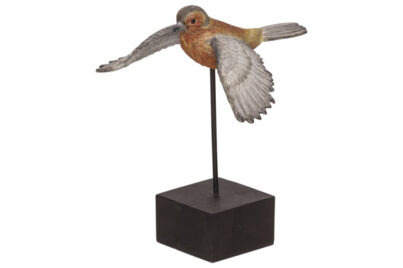 Vogel op Staander Bruin&nbsp;<br />21 x 15,5 x 23,5 cm · resin
