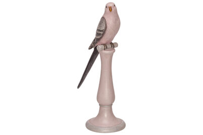 Vogel op Staander Roze&nbsp;<br />11,5 x 8,3 x 26,3 cm · resin