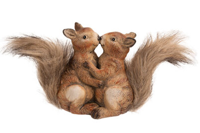 Eekhoorn Duo Fluffy Staarten&nbsp;<br />28 x 23,5 x 38,2 cm · keramiek