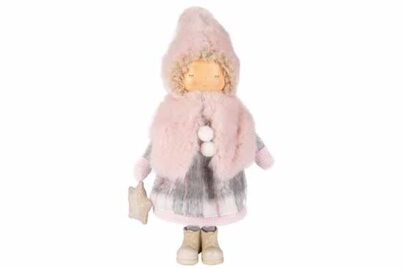 Winterkind Zita Roze&nbsp;<br />25 x 20 x 44 cm · textiel