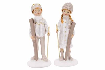 Skiër Kid Assorti Crème&nbsp;<br />7 x 5 x 17 cm · polyresin