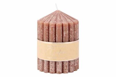 Kaars Ribbel Bruin&nbsp;<br />&Oslash; 7 x 10 cm · ± 40 branduren