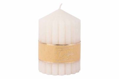Kaars Ribbel Crème&nbsp;<br />&Oslash; 7 x 10 cm · ± 40 branduren