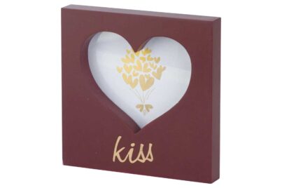 Fotolijst Heart Kiss Bordeaux&nbsp;<br />15 x 2 x 15 cm · hout