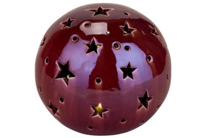 LED Decolamp Stars Bordeaux&nbsp;<br />&Oslash; 12,5 x 11 cm · keramiek