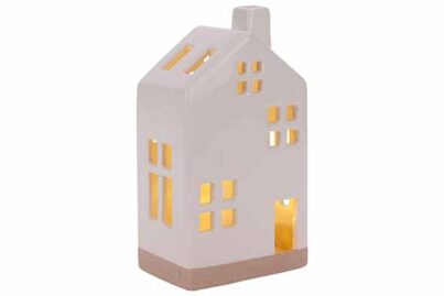 LED Decolamp Huis Wit&nbsp;<br />10 x 7 x 18 cm · keramiek